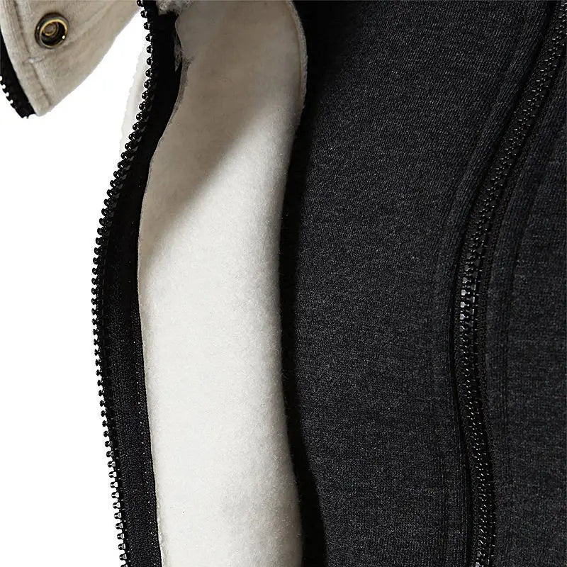 Herren Sport Hoodie Multi-Taschen – Laufjacke mit Reißverschluss für Training