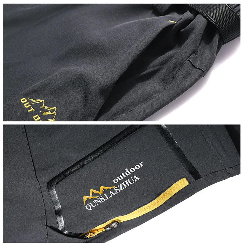 Herren Wanderhose Outdoor – Camping Trekkinghose mit Taschen Atmungsaktiv