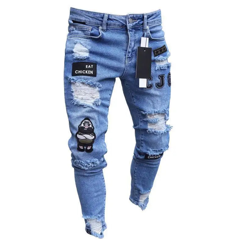 Herren Jeans Slim Fit Stretch – Vintage Wash Denim Hose für Arbeit & Freizeit