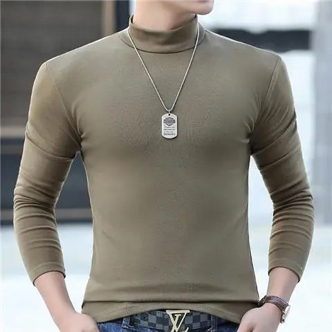 Herren Langarmshirt Hoher Kragen – Thermal Shirt für Herbst & Winter
