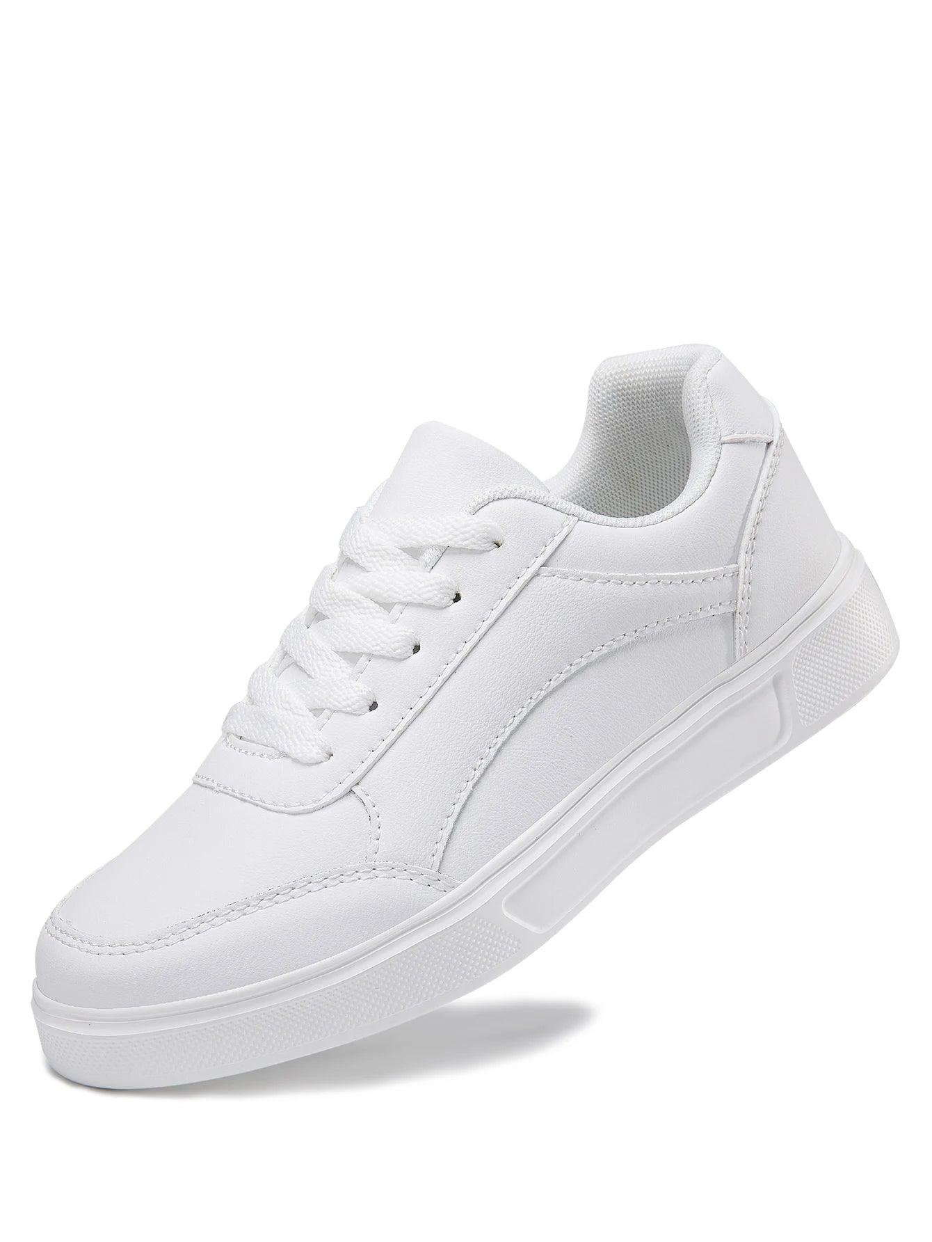 Damen Plateau Sneaker Leder – Casual Skateboard Schuhe rutschfest
