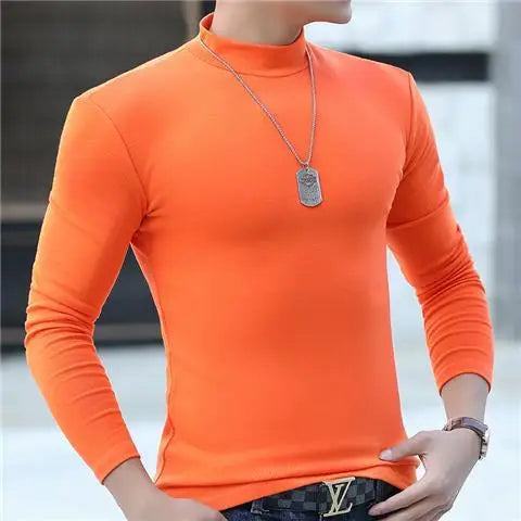 Herren Langarmshirt Hoher Kragen – Thermal Shirt für Herbst & Winter