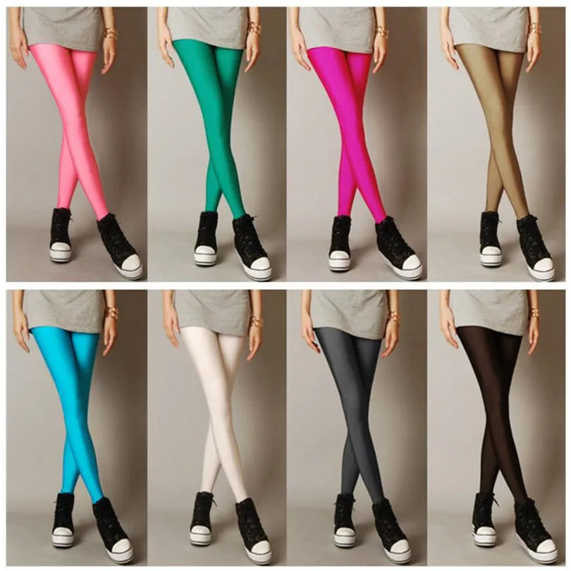 Women's Neon High Waist Leggings – Colorful Stretch Pants in Candy Colors