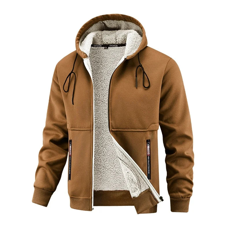 Herren Fleecejacke Warm – Teddy Jacke Lammfell-Optik für Herbst & Winter