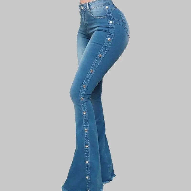Damen Flare Jeans High Waist – Vintage Schlaghose Stretch Denim