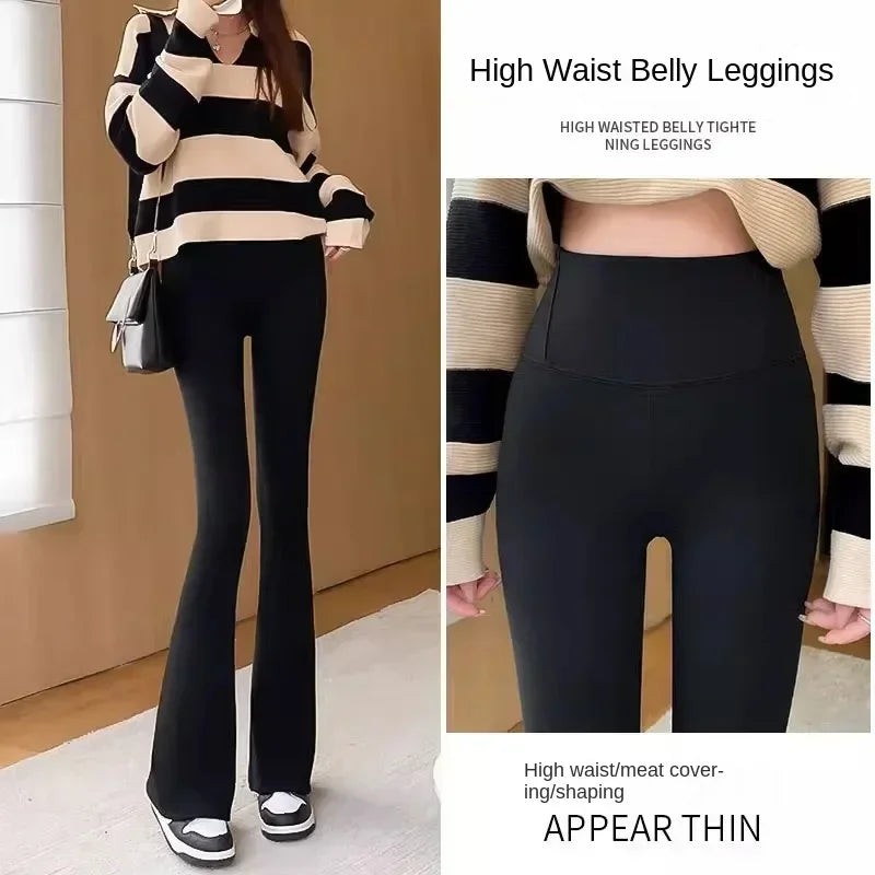 Women's Gothic Leggings Y2K – Seamless Flare Leggings for Winter &amp; Streetwear