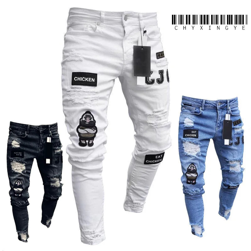 Herren Jeans Slim Fit Stretch – Vintage Wash Denim Hose für Arbeit & Freizeit