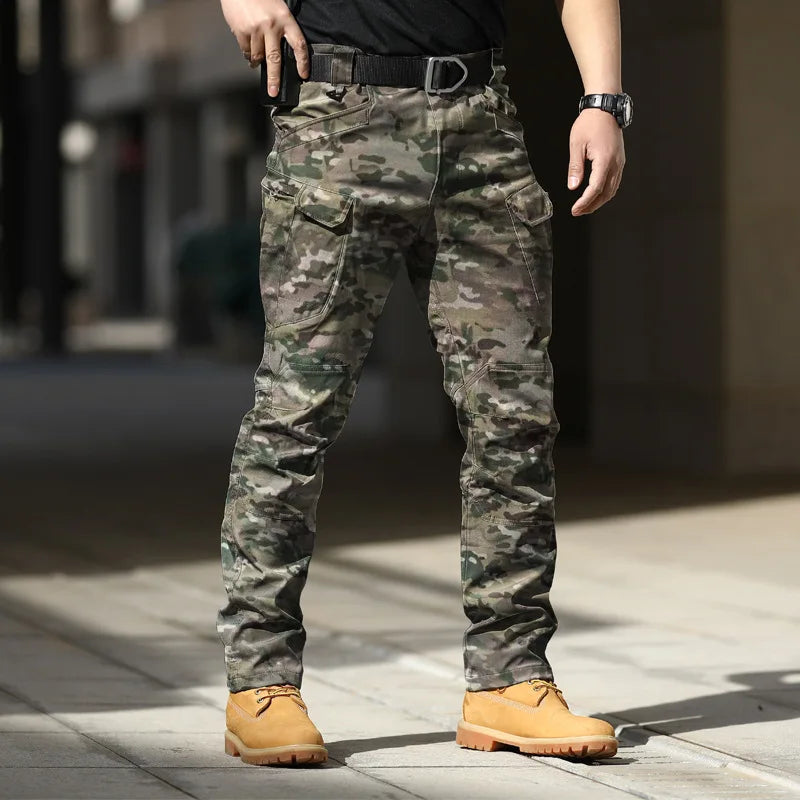 Men's Tactical Cargo Trousers – Outdoor Work Trousers with Multi-Pockets and Stretch