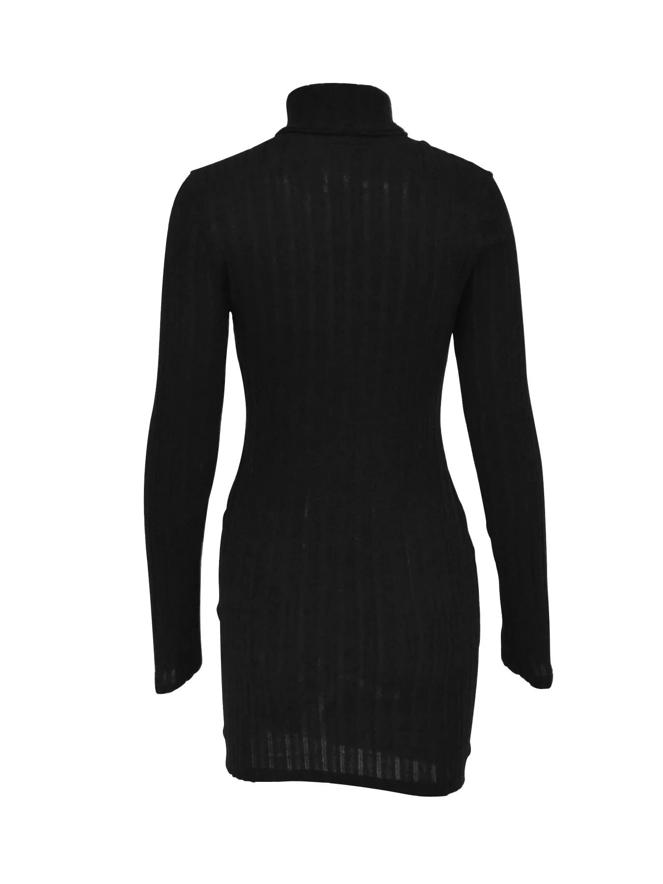 Damen Bodycon Kleid Rollkragen Langarm – Strickkleid Mini Sexy Elegant