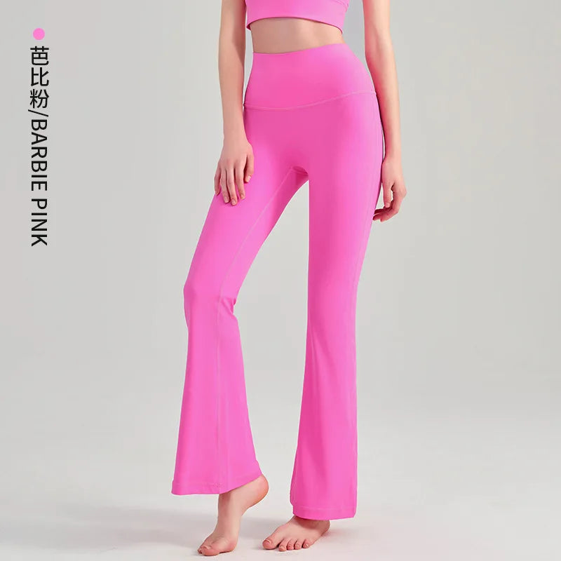 Damen Yoga Hose Flare High Waist – Po-formende Fitness Leggings