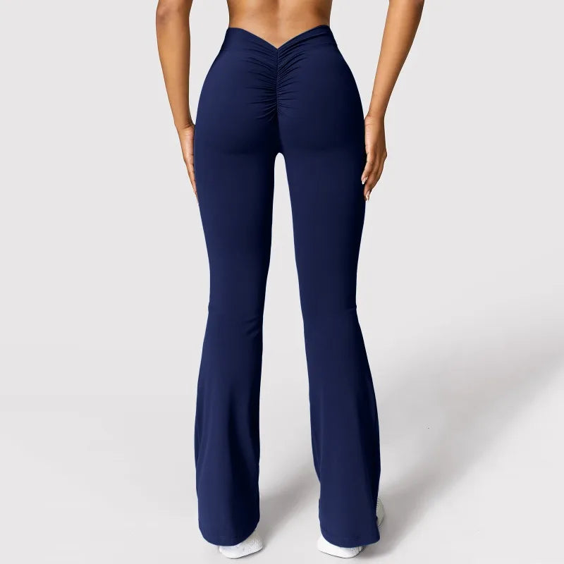 Leggings de sport taille haute pour femme – Pantalon de gym push-up dos en V