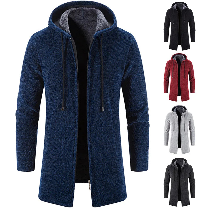 Herren Hoodie Oversize – Winter Sweatshirt Jacke mit Reißverschluss & Kapuze