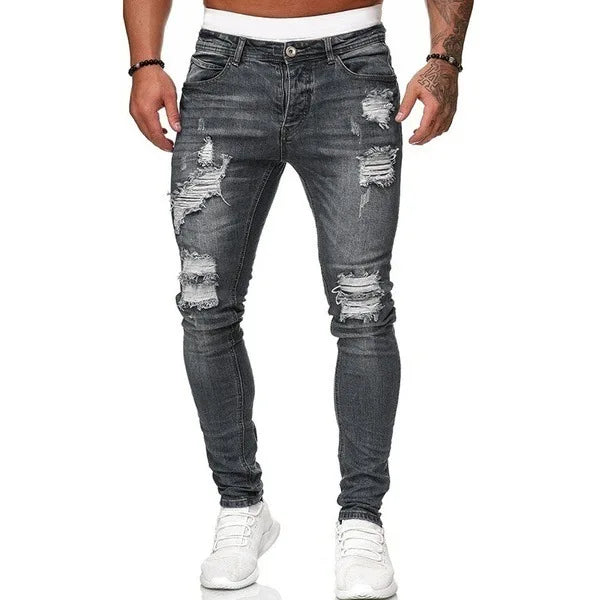 Herren Jeans Slim Fit Stretch – Vintage Wash Denim Hose für Arbeit & Freizeit
