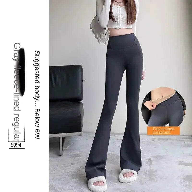 Damen Leggings Gothic Y2K – Nahtlose Flare Leggings für Winter & Streetwear