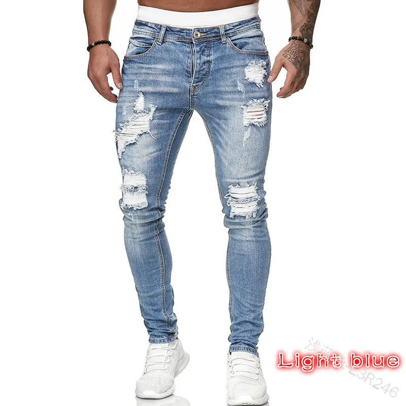 Herren Jeans Slim Fit Stretch – Vintage Wash Denim Hose für Arbeit & Freizeit