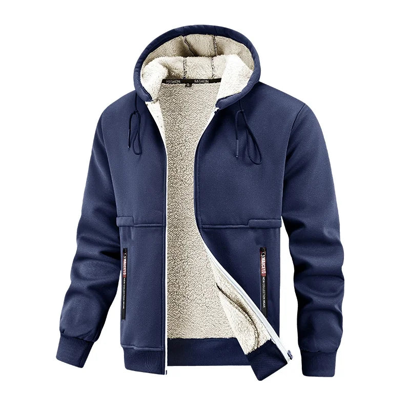 Herren Fleecejacke Warm – Teddy Jacke Lammfell-Optik für Herbst & Winter