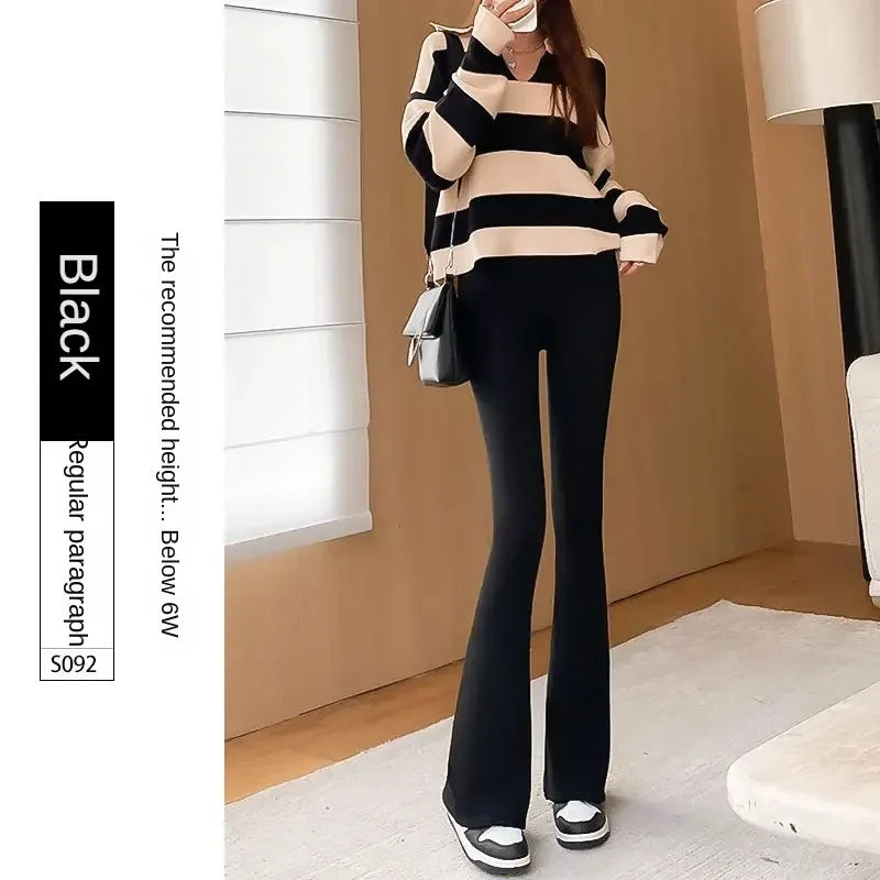 Women's Gothic Leggings Y2K – Seamless Flare Leggings for Winter &amp; Streetwear
