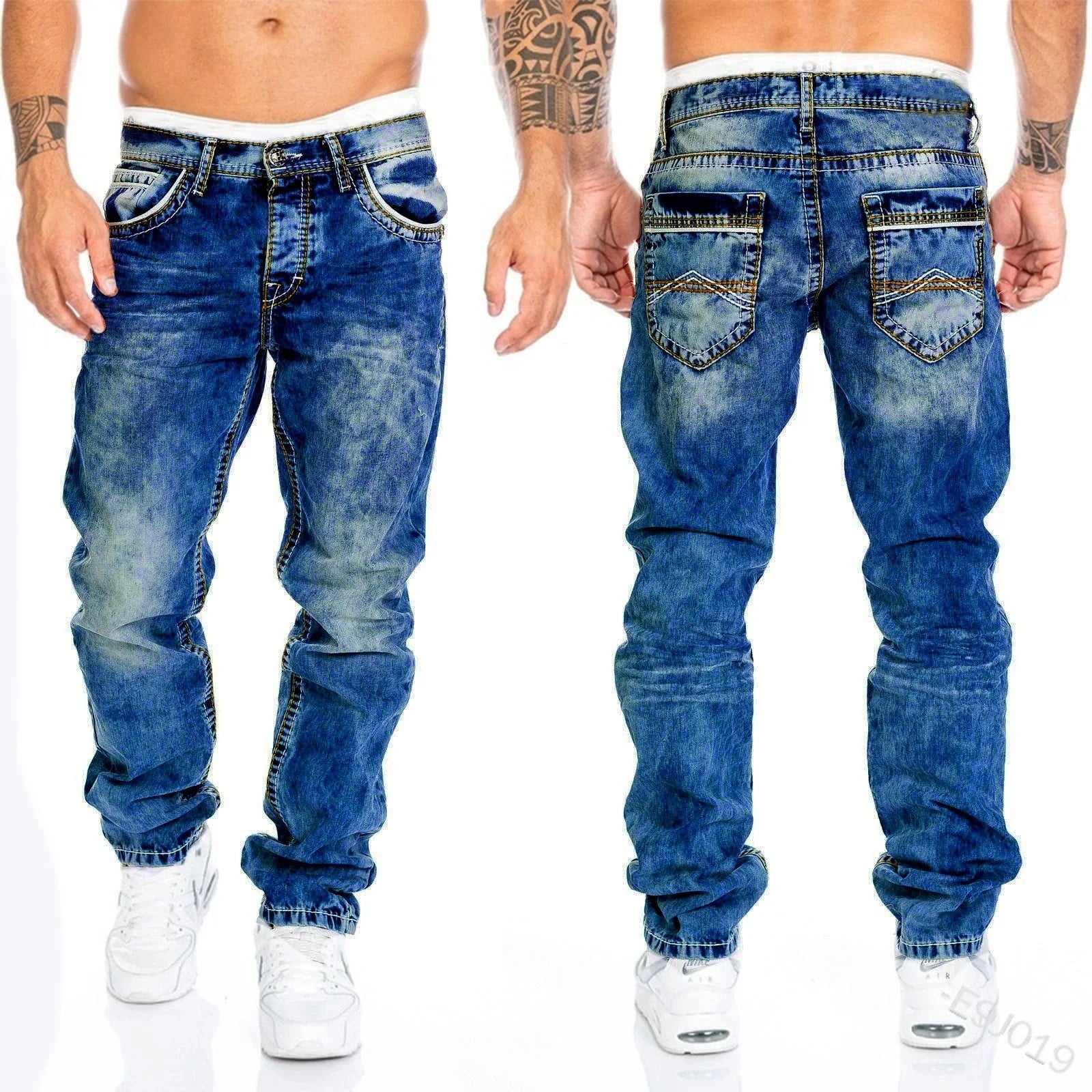 Herren Jeans Stretch Schwarz – Business Casual Denim Hose Regular Fit