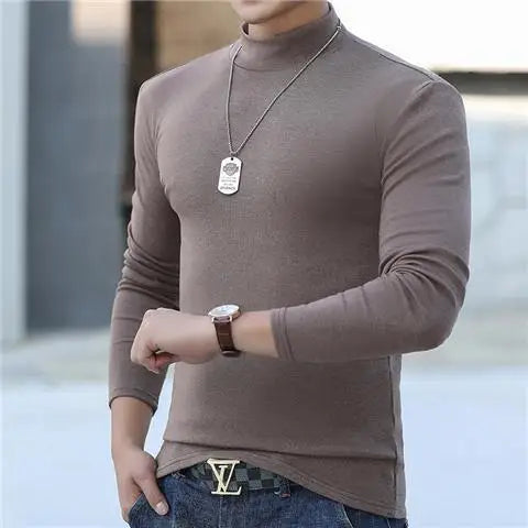 Herren Langarmshirt Hoher Kragen – Thermal Shirt für Herbst & Winter