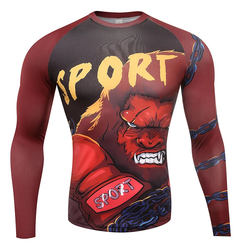 Herren Kompressionsshirt Langarm – Rashguard für Fitness, Gym & Laufen
