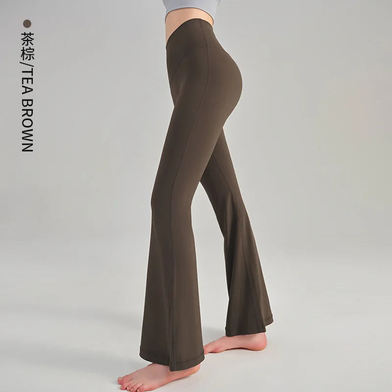 Damen Yoga Hose Flare High Waist – Po-formende Fitness Leggings