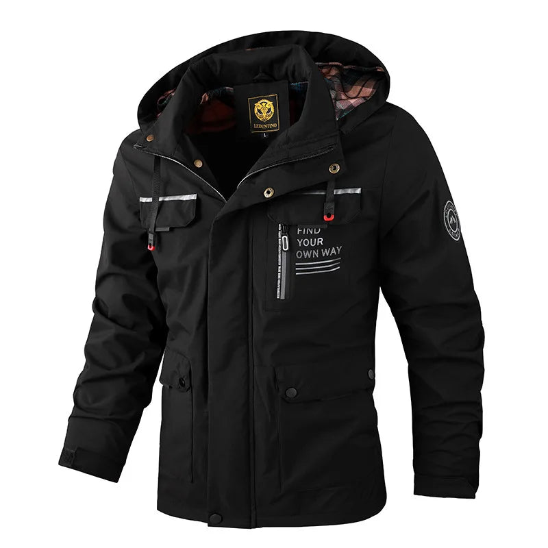 Veste imperméable d'extérieur pour homme – Coupe-vent softshell avec doublure polaire pour l'hiver
