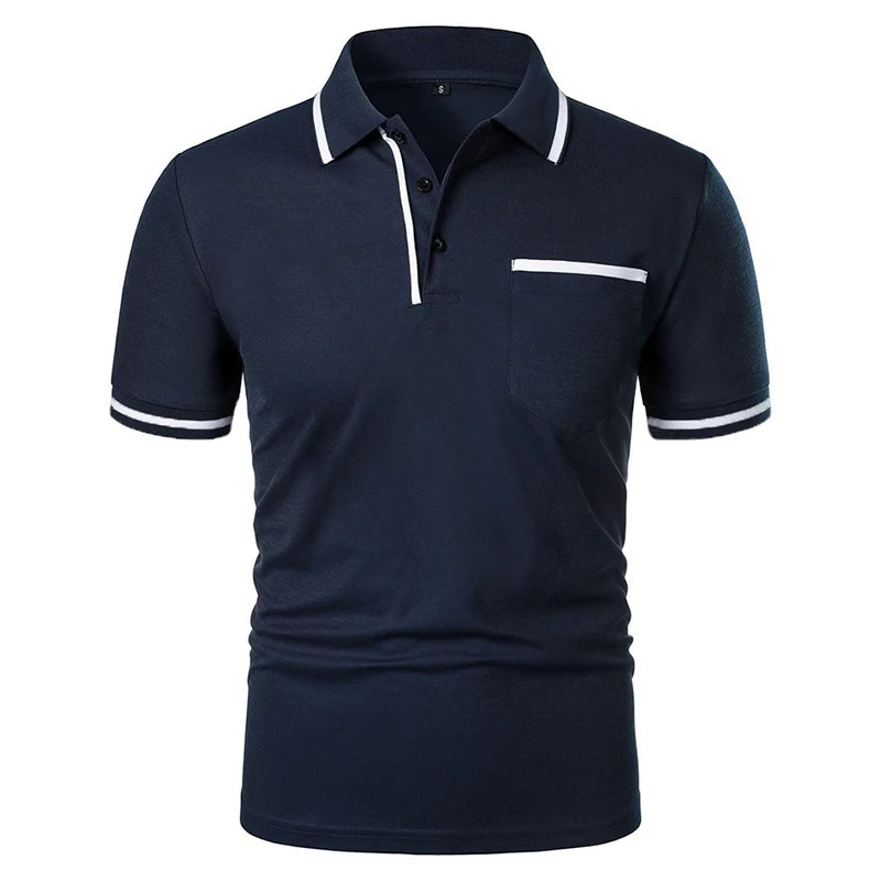 Herren Polo Shirt Kurzarm – Casual Poloshirt mit Brusttasche Atmungsaktiv