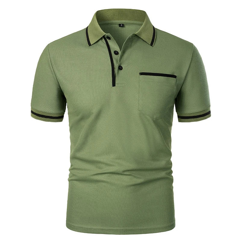 Herren Polo Shirt Kurzarm – Casual Poloshirt mit Brusttasche Atmungsaktiv