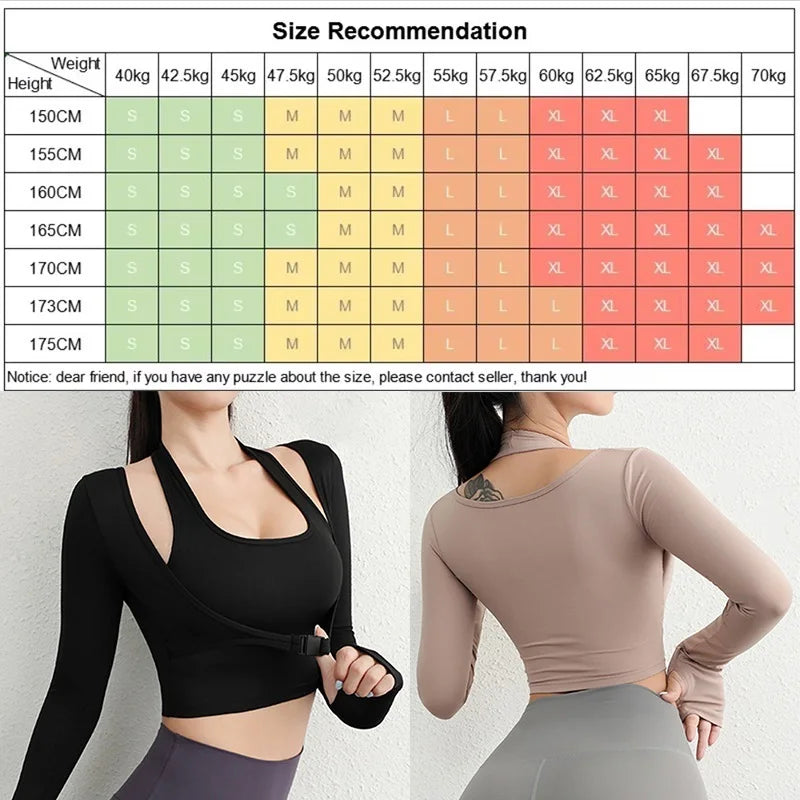 Damen Yoga Shirt Langarm Daumen-Loch – Sport Top Atmungsaktiv Slim Fit