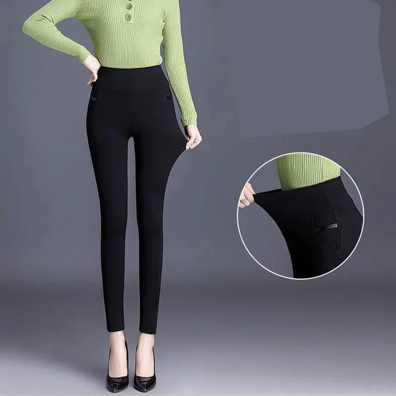 Women's High Waist Leggings Black – Slim Fit Pencil Pants Breathable