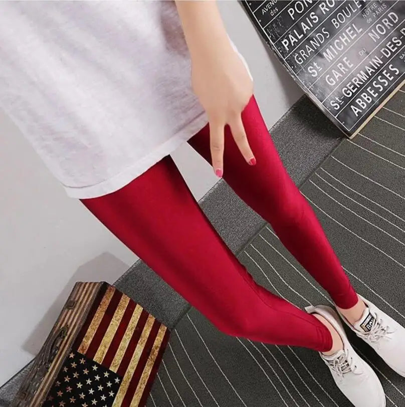 Women's Neon High Waist Leggings – Colorful Stretch Pants in Candy Colors