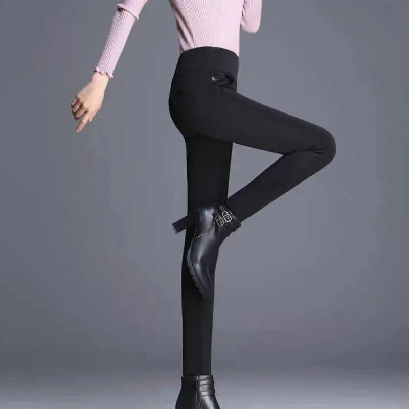 Damen Leggings High Waist Schwarz – Slim Fit Bleistifthose Atmungsaktiv