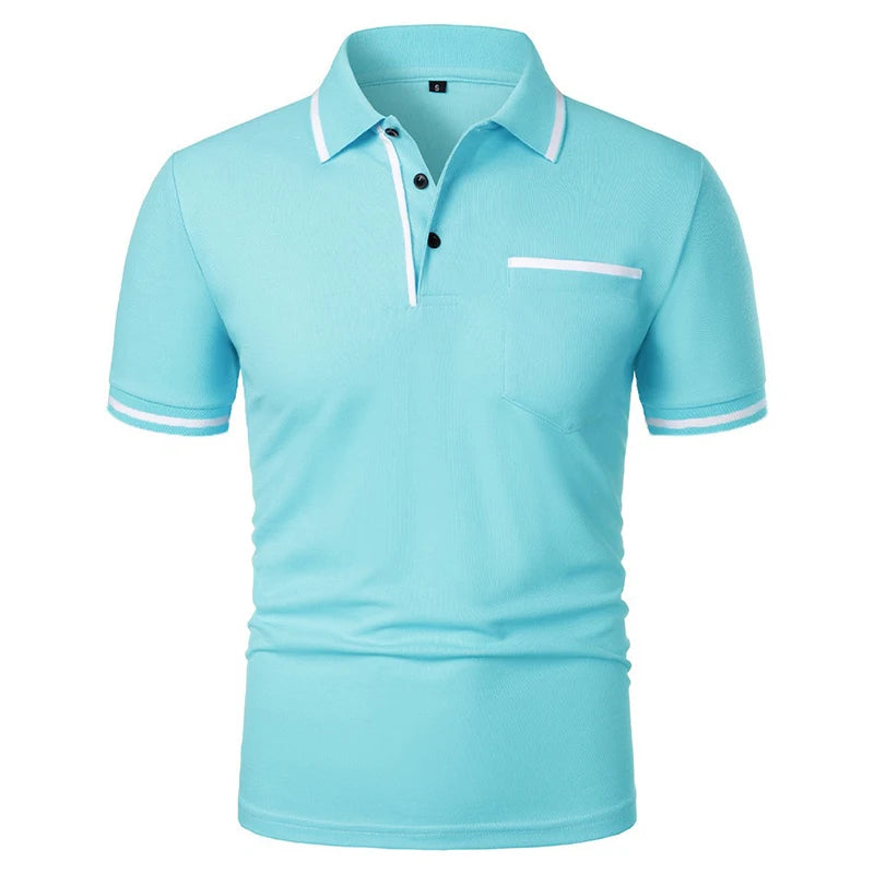 Herren Polo Shirt Kurzarm – Casual Poloshirt mit Brusttasche Atmungsaktiv