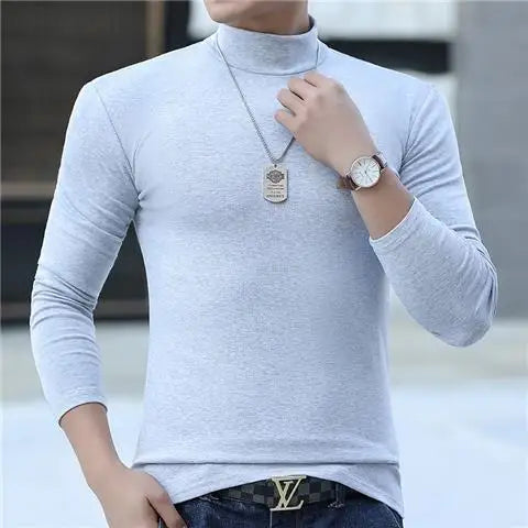 Herren Langarmshirt Hoher Kragen – Thermal Shirt für Herbst & Winter