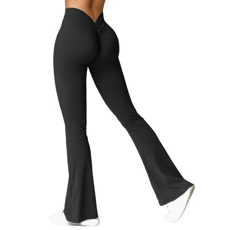 Leggings de sport taille haute pour femme – Pantalon de gym push-up dos en V