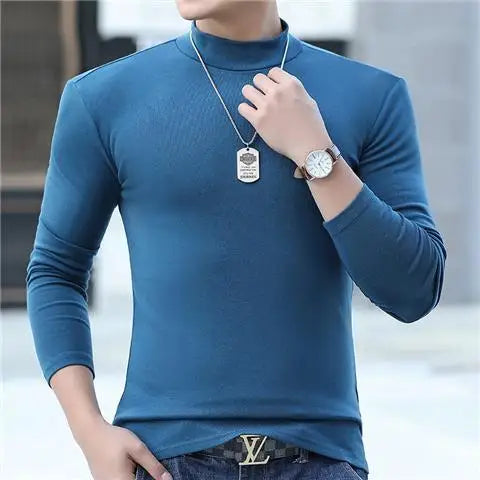 Herren Langarmshirt Hoher Kragen – Thermal Shirt für Herbst & Winter