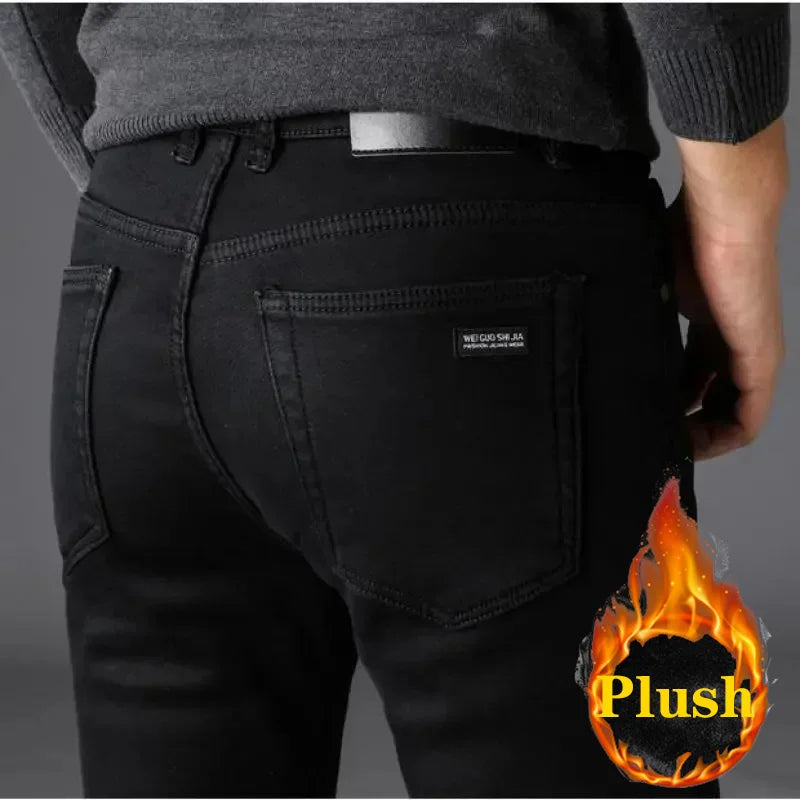 Herren Biker Jeans Schwarz – Stretch Denim Hose mit Biker-Details