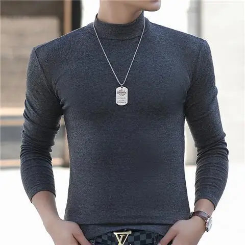 Herren Langarmshirt Hoher Kragen – Thermal Shirt für Herbst & Winter