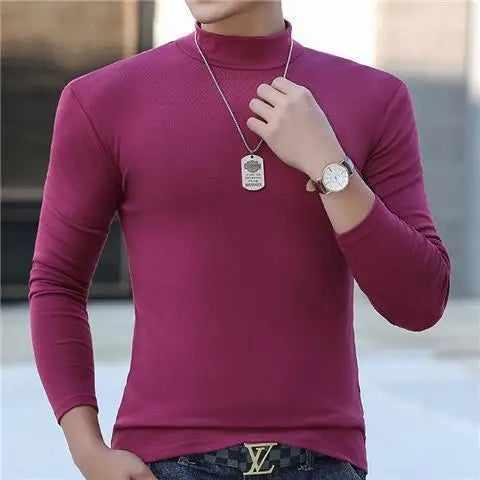 Herren Langarmshirt Hoher Kragen – Thermal Shirt für Herbst & Winter