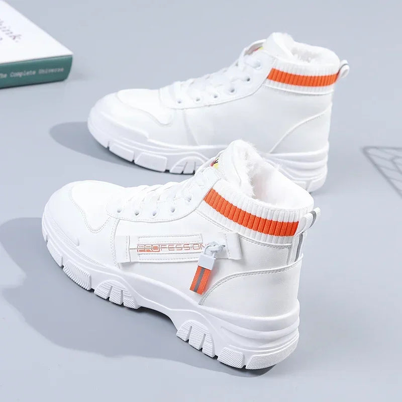 Women's Winter Platform Sneakers 9cm - Warm Chunky Lined Shoes