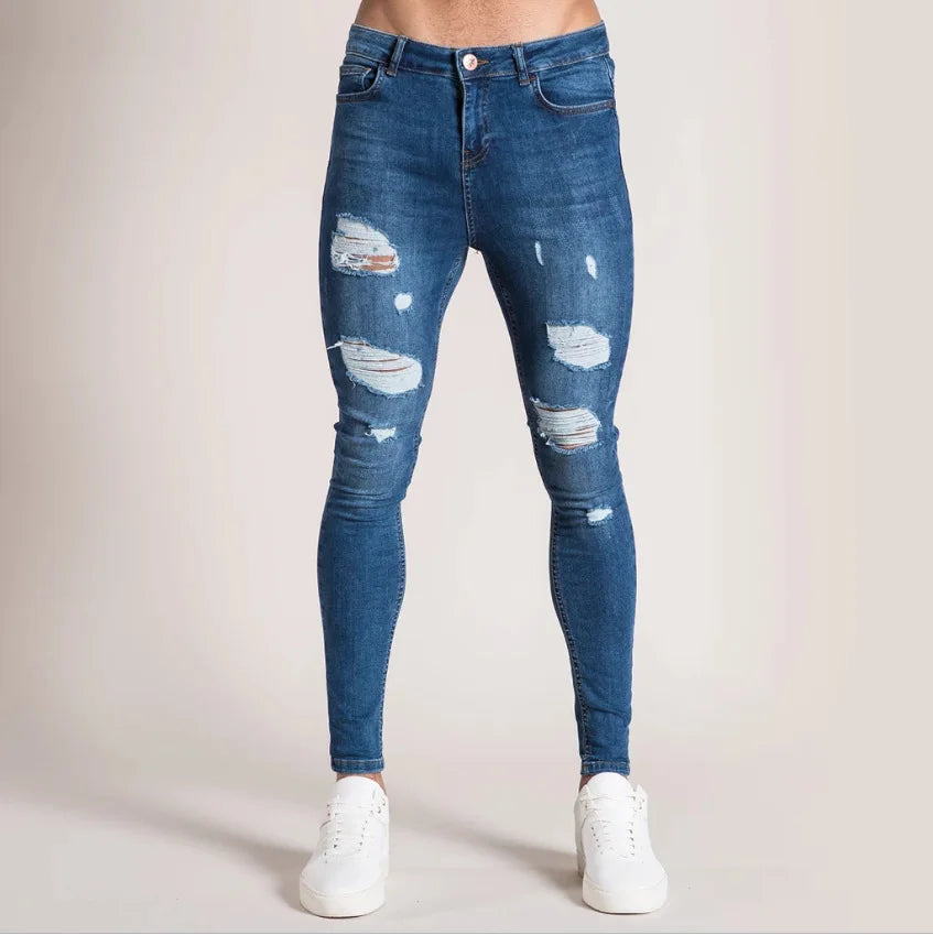 Herren Jeans Slim Fit Stretch – Vintage Wash Denim Hose für Arbeit & Freizeit