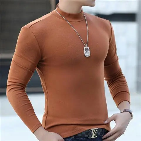 Herren Langarmshirt Hoher Kragen – Thermal Shirt für Herbst & Winter