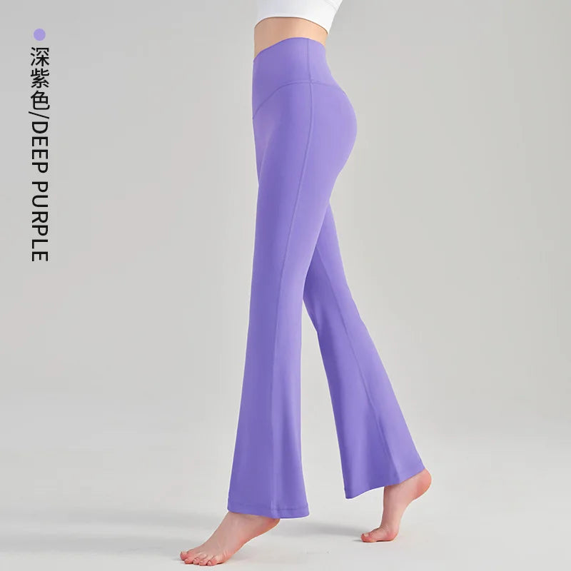 Damen Yoga Hose Flare High Waist – Po-formende Fitness Leggings