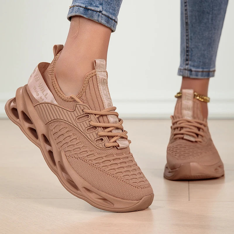 Baskets plates à plateforme pour femmes - Chaussures décontractées et tendance pour la course