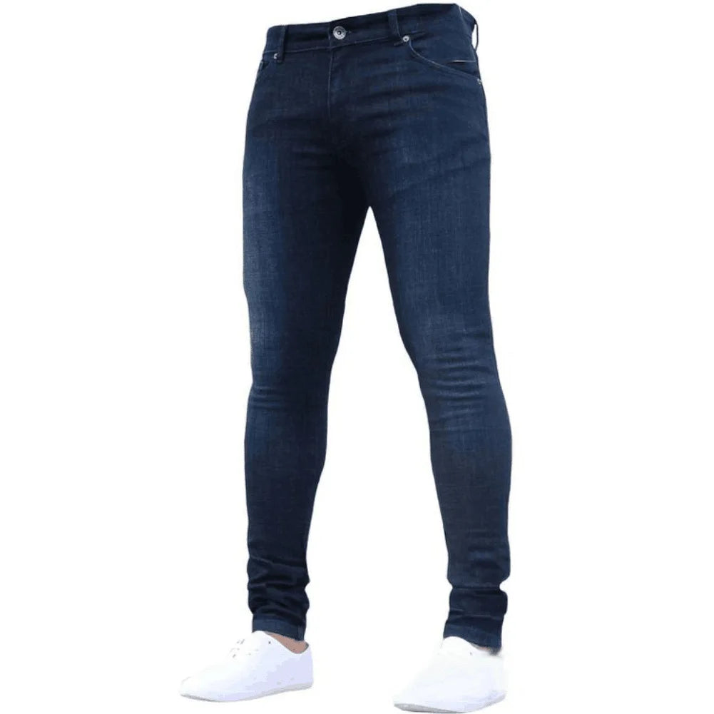 Herren Jeans Slim Fit Stretch – Vintage Wash Denim Hose für Arbeit & Freizeit