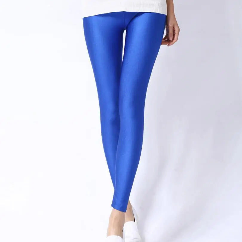 Women's Neon High Waist Leggings – Colorful Stretch Pants in Candy Colors