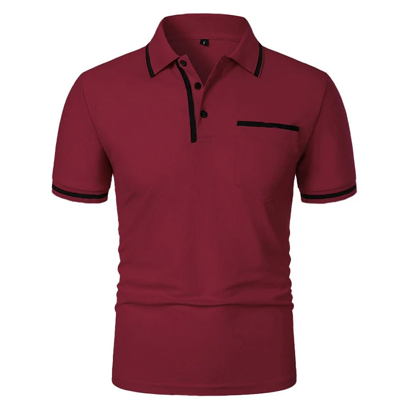 Herren Polo Shirt Kurzarm – Casual Poloshirt mit Brusttasche Atmungsaktiv