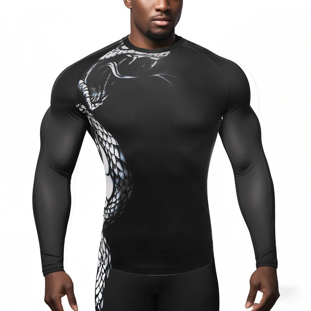 Herren Kompressionsshirt Langarm – Rashguard für Fitness, Gym & Laufen