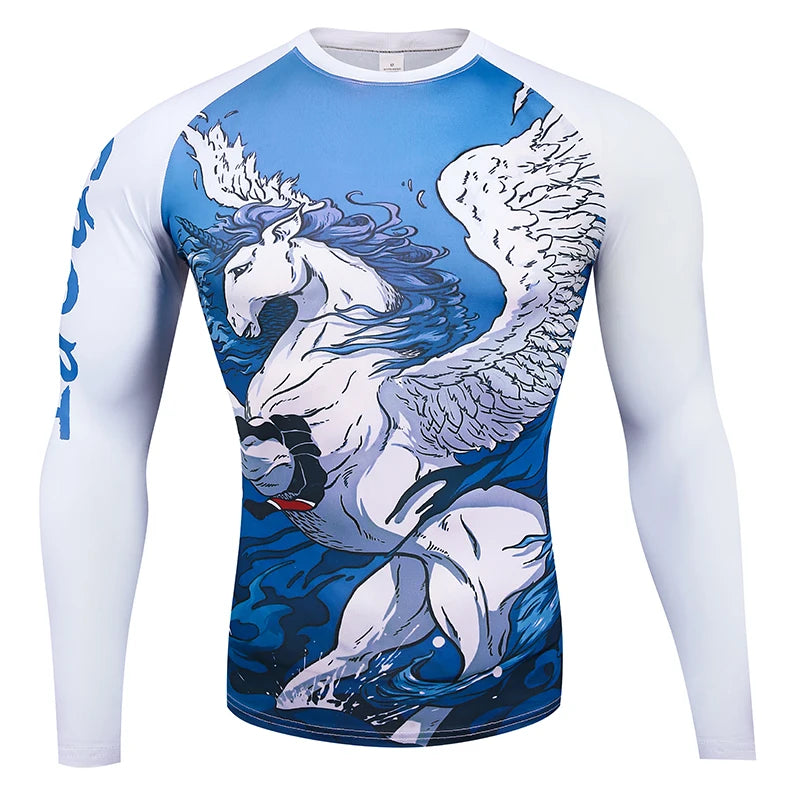 Herren Kompressionsshirt Langarm – Rashguard für Fitness, Gym & Laufen