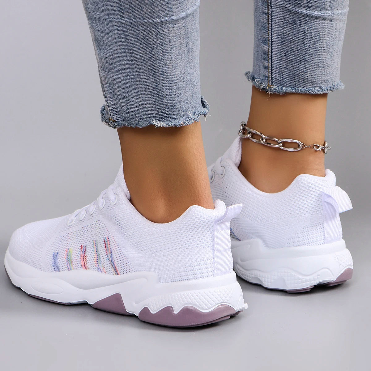 Damen Sportschuhe Leicht Atmungsaktiv - Bequeme Laufschuhe Flach